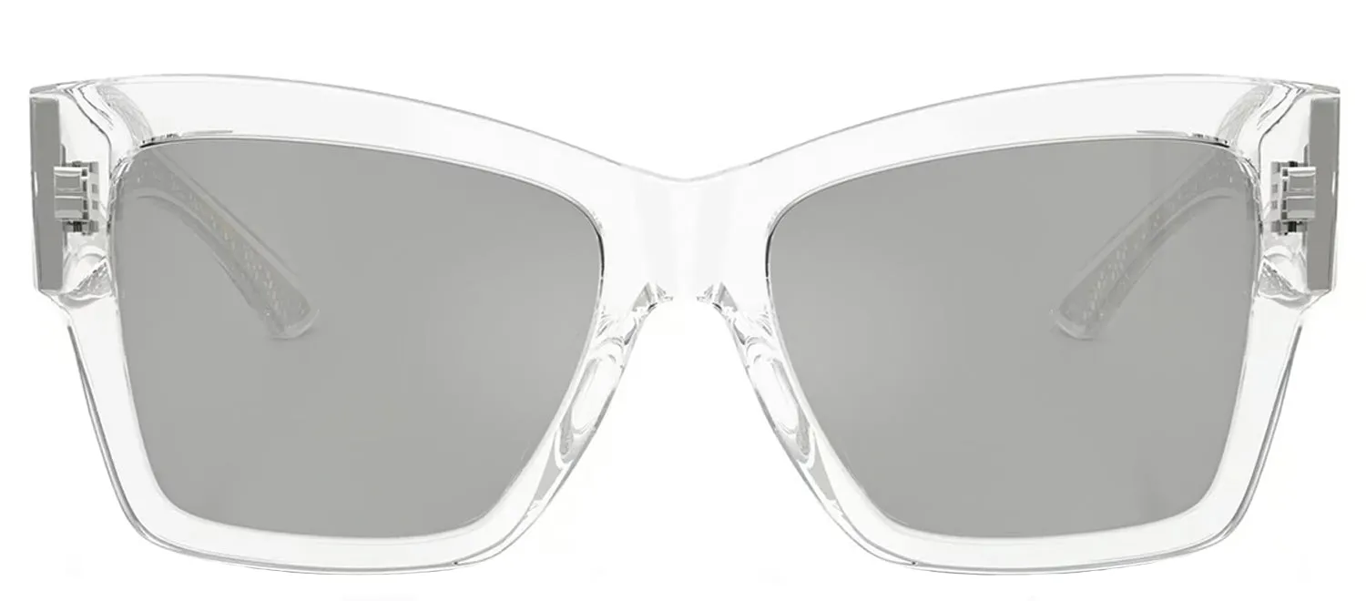 DOLCE & GABBANA DG 4493 31338V Square Crystal Acetate Sunglasses with Clear Mirror Silver Lens sold by Gaffos