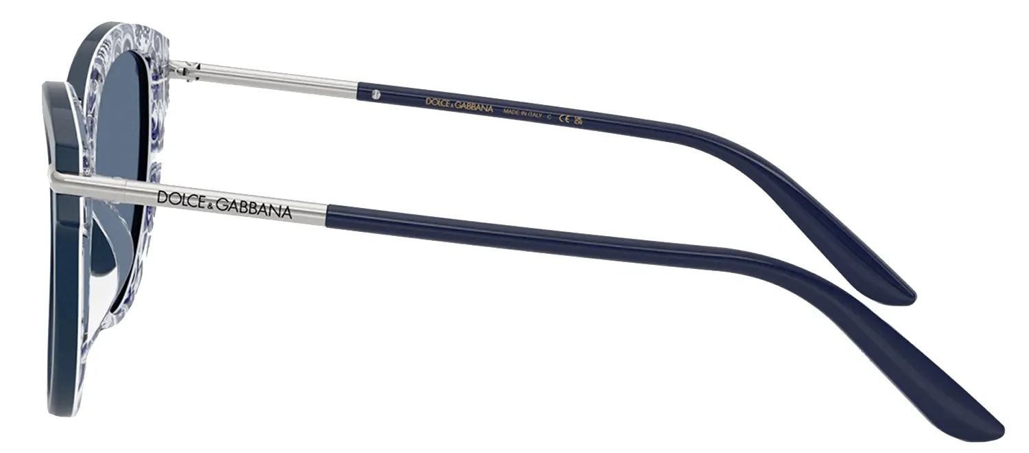DOLCE & GABBANA DG 4492 341419 Butterfly Blue On Blue Maiolica Acetate Sunglasses with Blue Lens sold by Gaffos product image thumbnail 3