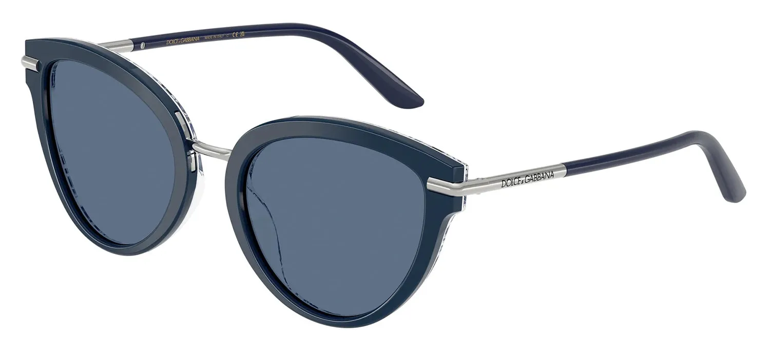 DOLCE & GABBANA DG 4492 341419 Butterfly Blue On Blue Maiolica Acetate Sunglasses with Blue Lens sold by Gaffos product image thumbnail 2