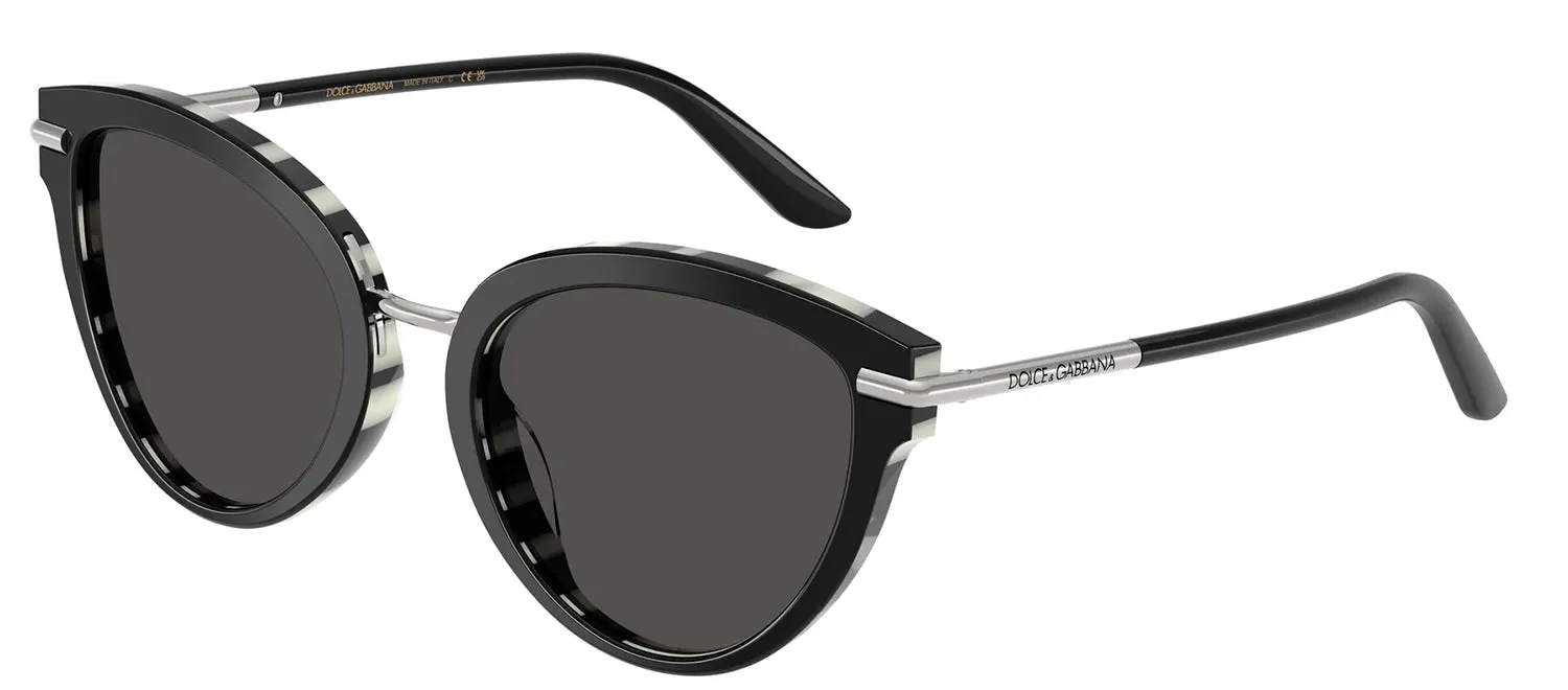 DOLCE & GABBANA DG 4492 33728G Butterfly Top Black On Zebra Acetate Sunglasses with Dark Grey Lens sold by Gaffos product image thumbnail 2