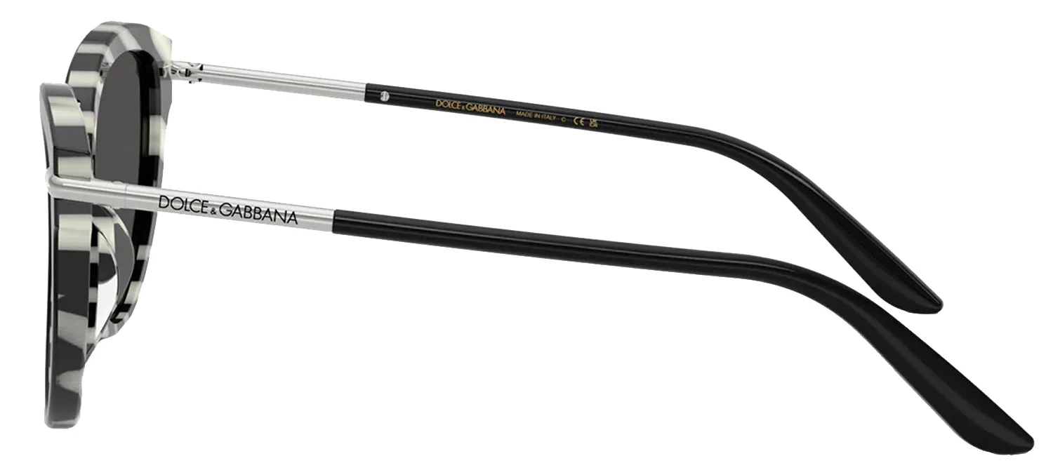 DOLCE & GABBANA DG 4492 33728G Butterfly Top Black On Zebra Acetate Sunglasses with Dark Grey Lens sold by Gaffos product image thumbnail 3