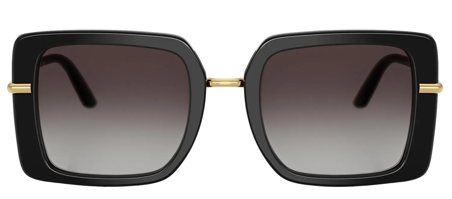 DOLCE & GABBANA DG 4491 32998G Square Top Black On Leo Acetate Sunglasses with Grey Gradient Lens sold by Gaffos