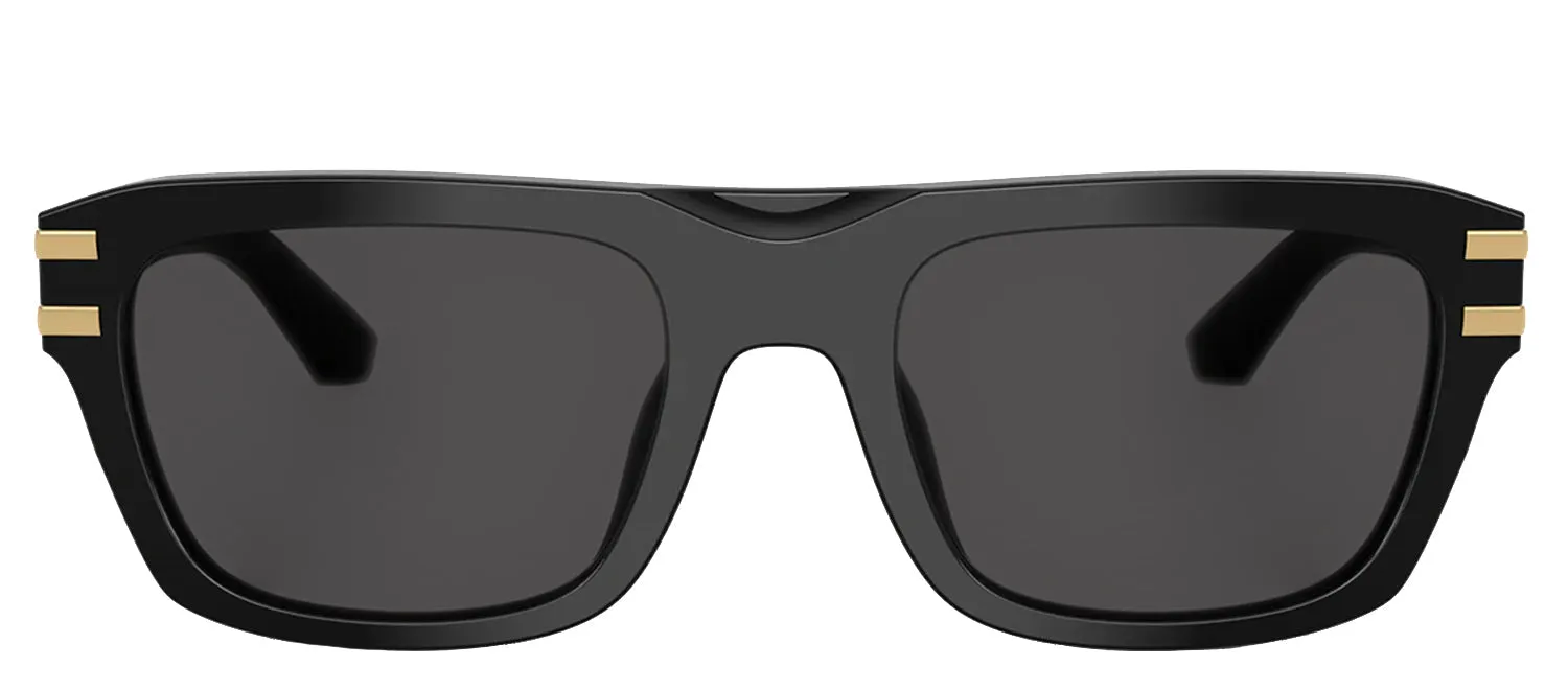 DOLCE & GABBANA DG 4496 501/87 Rectangle Black Acetate Sunglasses with Dark Grey Lens sold by Gaffos