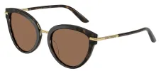 DOLCE & GABBANA DG 4492 321713 Butterfly Havana On White Barrow Acetate Sunglasses with Dark Brown Lens sold by Gaffos