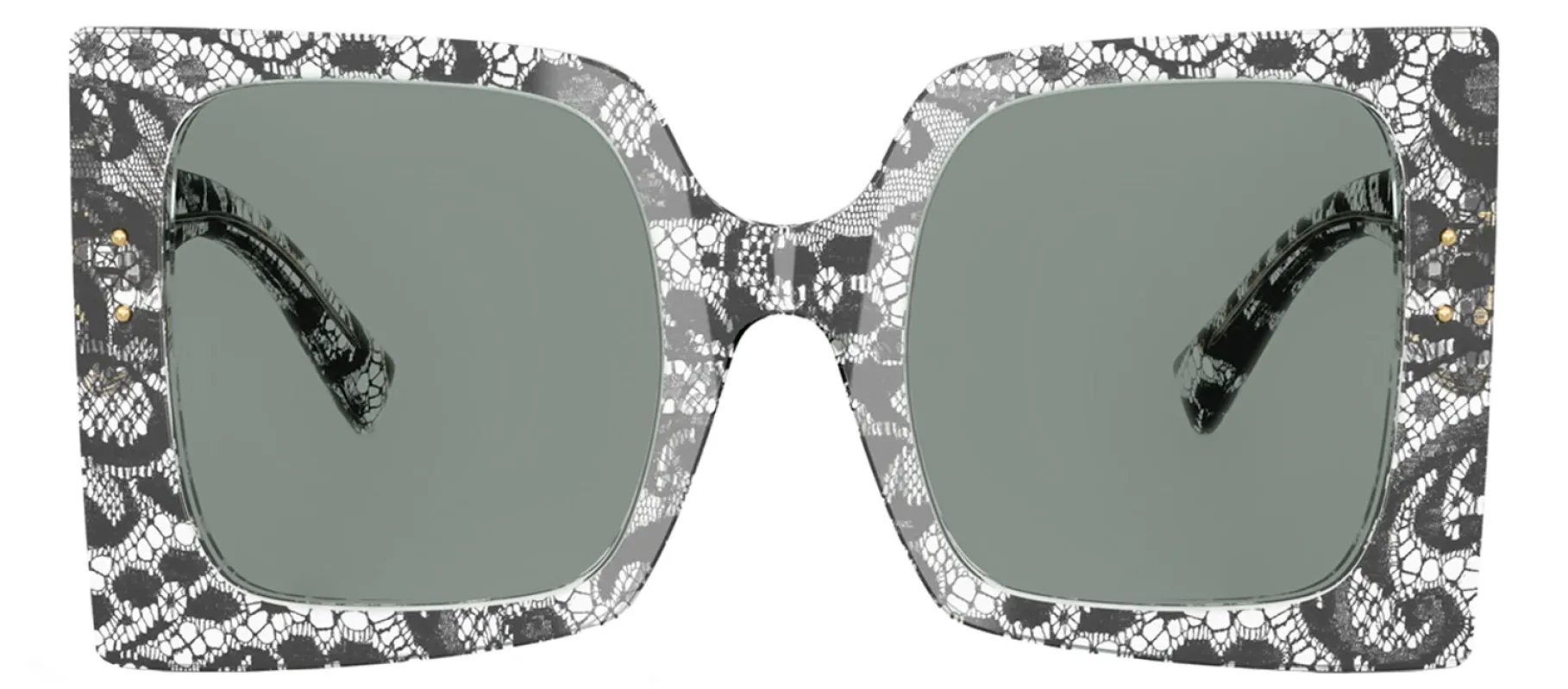DOLCE & GABBANA DG 4490 3287/1 Square Black Lace Acetate Sunglasses with Grey Lens sold by Gaffos