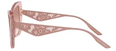 DOLCE & GABBANA DG 4489 322613 Cat Eye Transparent Powder Pink Acetate Sunglasses with Clear Gradient Brown Lens sold by Gaffos