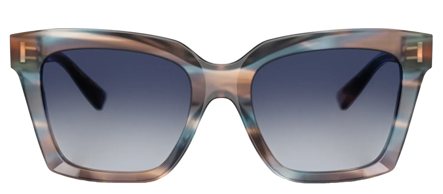 DOLCE & GABBANA DG 4498 344814 Square Striped Blue Acetate Sunglasses with Grey Gradient Blue Lens sold by Gaffos