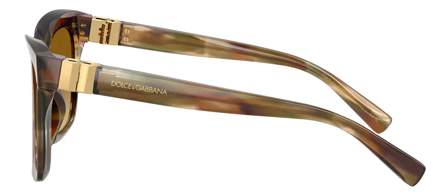 DOLCE & GABBANA DG 4498 34462L Square Striped Ochre Acetate Sunglasses with Light Yellow Gradient Light Brown Lens sold by Gaffos product image thumbnail 3