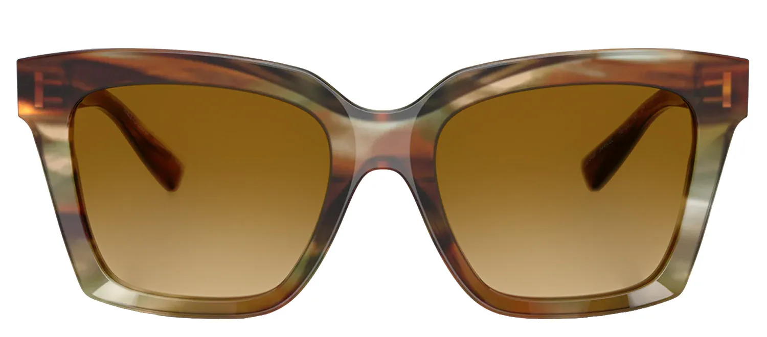 DOLCE & GABBANA DG 4498 34462L Square Striped Ochre Acetate Sunglasses with Light Yellow Gradient Light Brown Lens sold by Gaffos