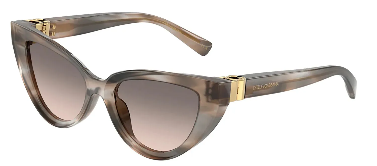 DOLCE & GABBANA DG 4497 34493B Cat Eye Striped Grey Acetate Sunglasses with Pink Gradient Grey Lens sold by Gaffos product image thumbnail 2