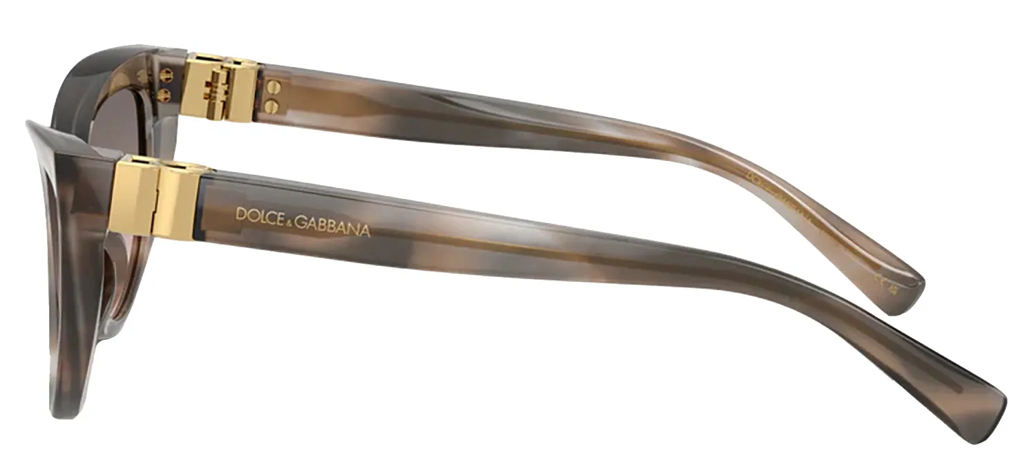 DOLCE & GABBANA DG 4497 34493B Cat Eye Striped Grey Acetate Sunglasses with Pink Gradient Grey Lens sold by Gaffos product image thumbnail 3
