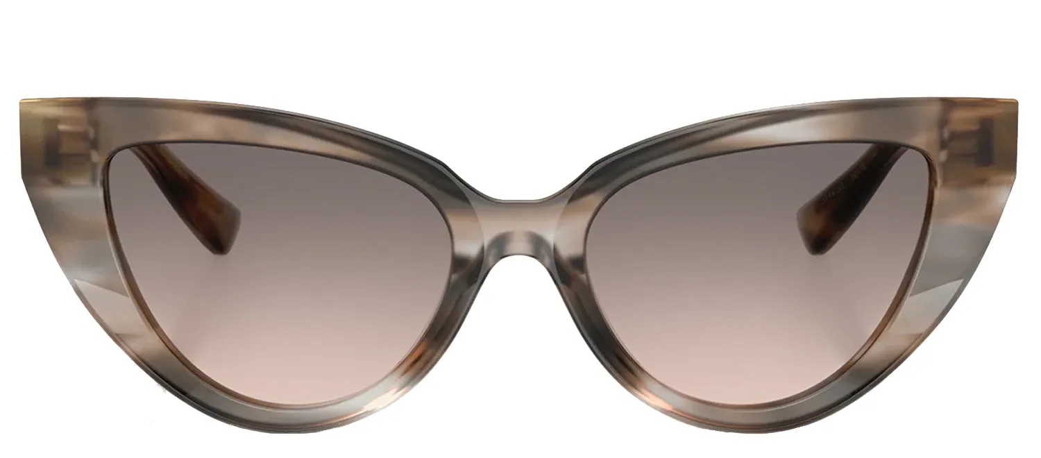 DOLCE & GABBANA DG 4497 34493B Cat Eye Striped Grey Acetate Sunglasses with Pink Gradient Grey Lens sold by Gaffos