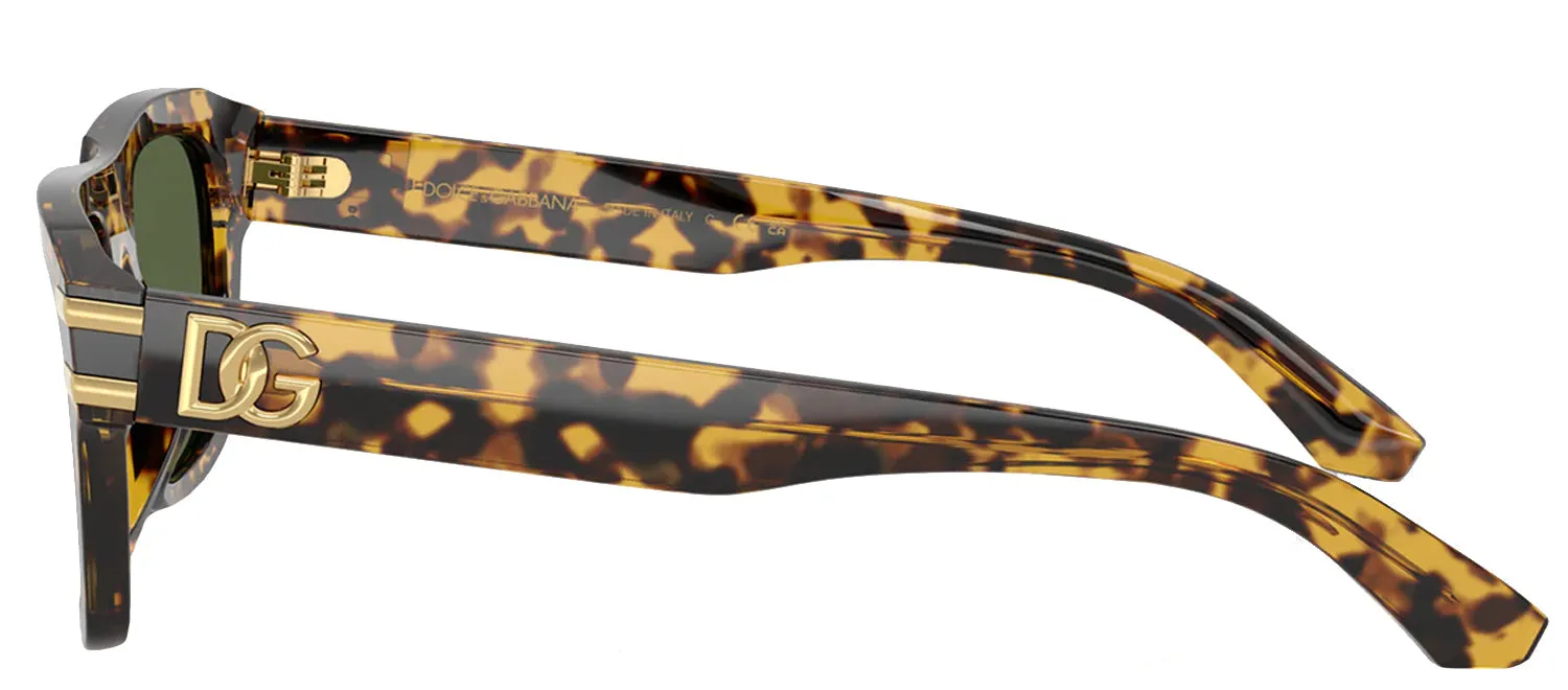DOLCE & GABBANA DG 4496 333071 Rectangle Yellow Havana Acetate Sunglasses with Dark Green Lens sold by Gaffos product image thumbnail 3