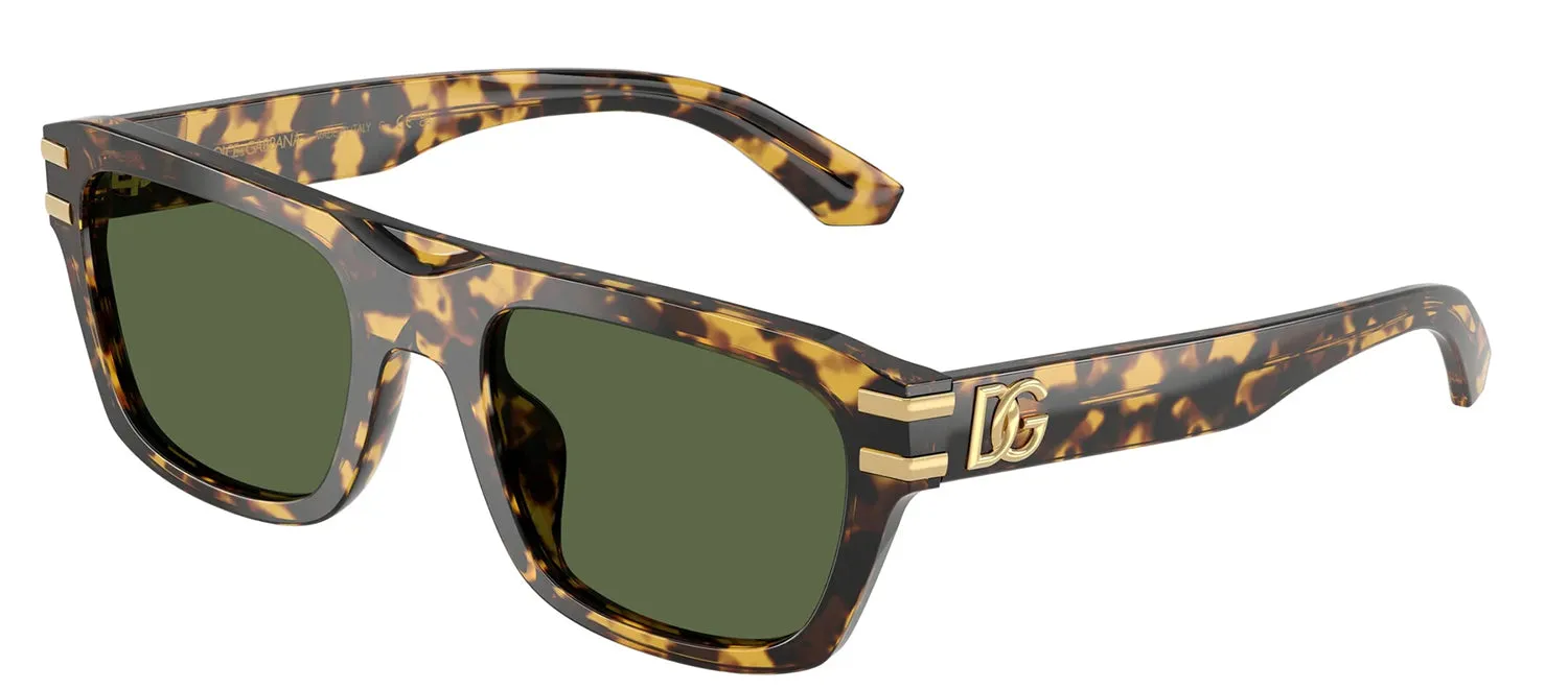 DOLCE & GABBANA DG 4496 333071 Rectangle Yellow Havana Acetate Sunglasses with Dark Green Lens sold by Gaffos product image thumbnail 2