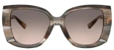 DOLCE & GABBANA DG 4495 34493B Square Striped Grey Acetate Sunglasses with Pink Gradient Grey Lens sold by Gaffos