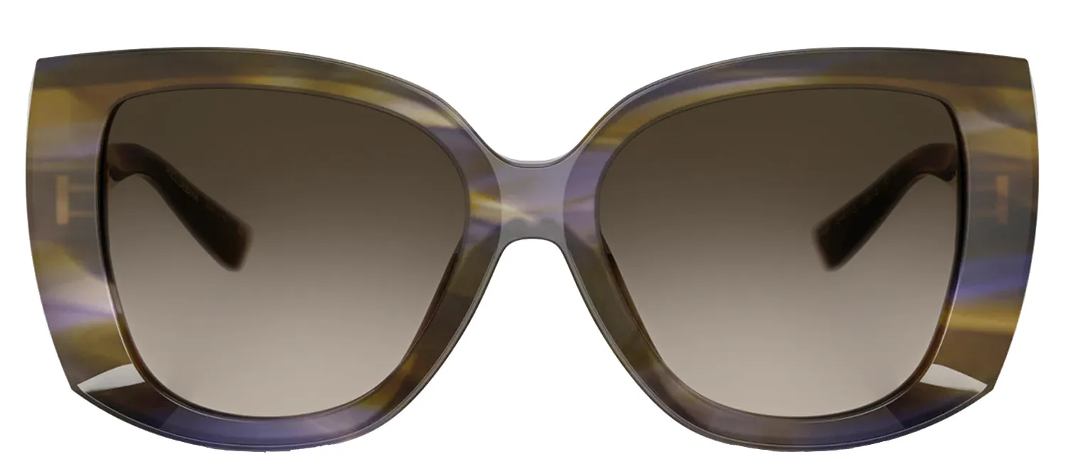 DOLCE & GABBANA DG 4495 344713 Square Striped Olive Acetate Sunglasses with Brown Gradient Lens sold by Gaffos