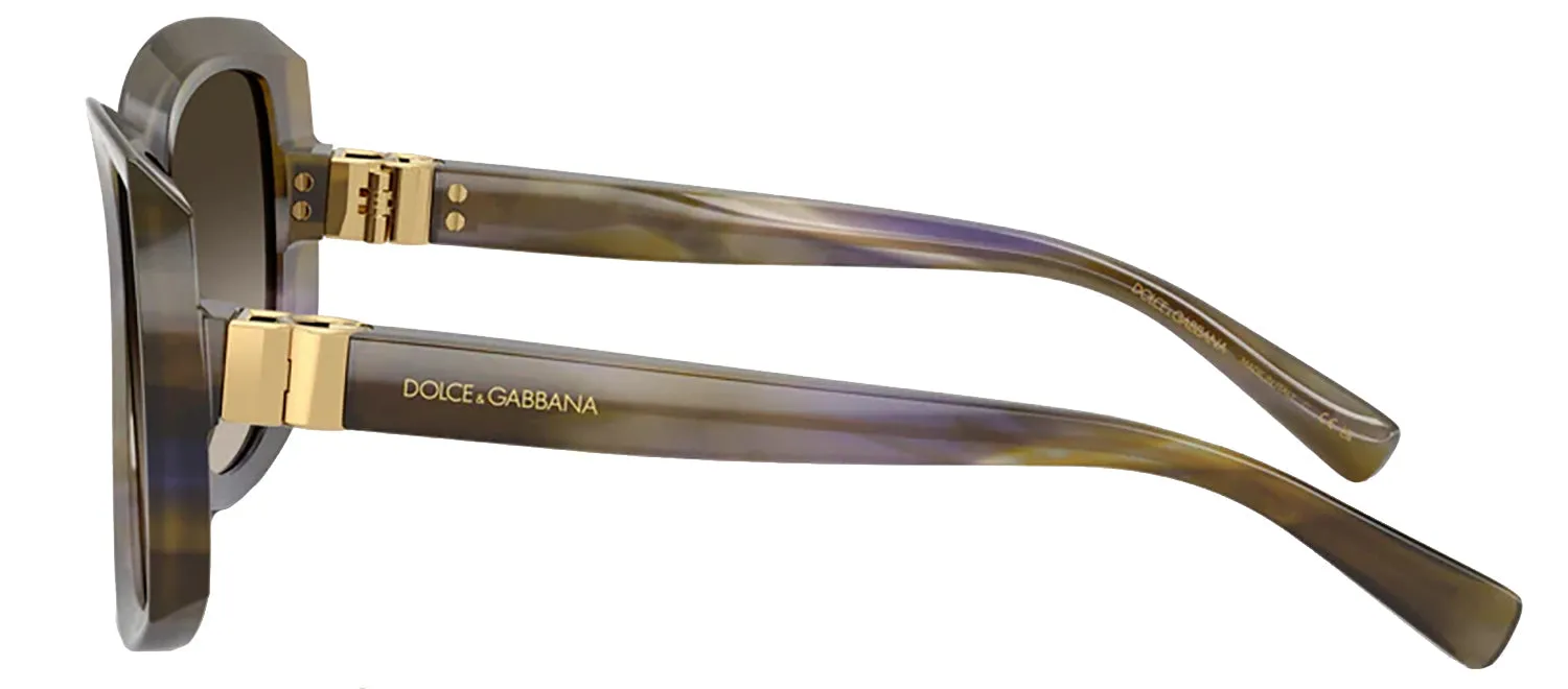 DOLCE & GABBANA DG 4495 344713 Square Striped Olive Acetate Sunglasses with Brown Gradient Lens sold by Gaffos product image thumbnail 3