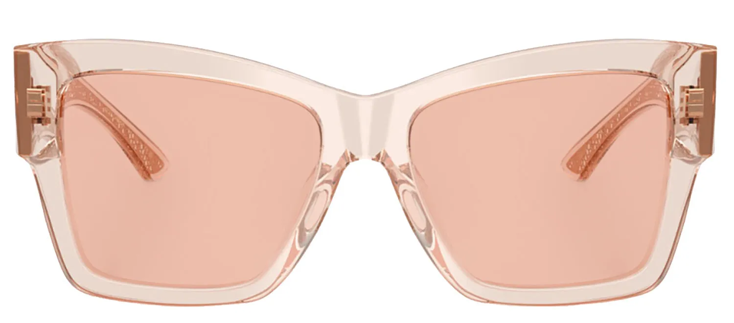 DOLCE & GABBANA DG 4493 314884 Square Transparent Rose Acetate Sunglasses with Dark Pink Lens sold by Gaffos