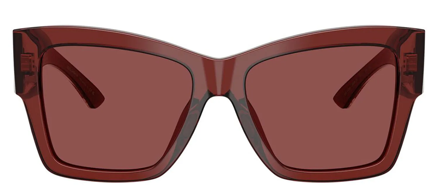 DOLCE & GABBANA DG 4493 304575 Square Transparent Bordeaux Acetate Sunglasses with Dark Violet Lens sold by Gaffos