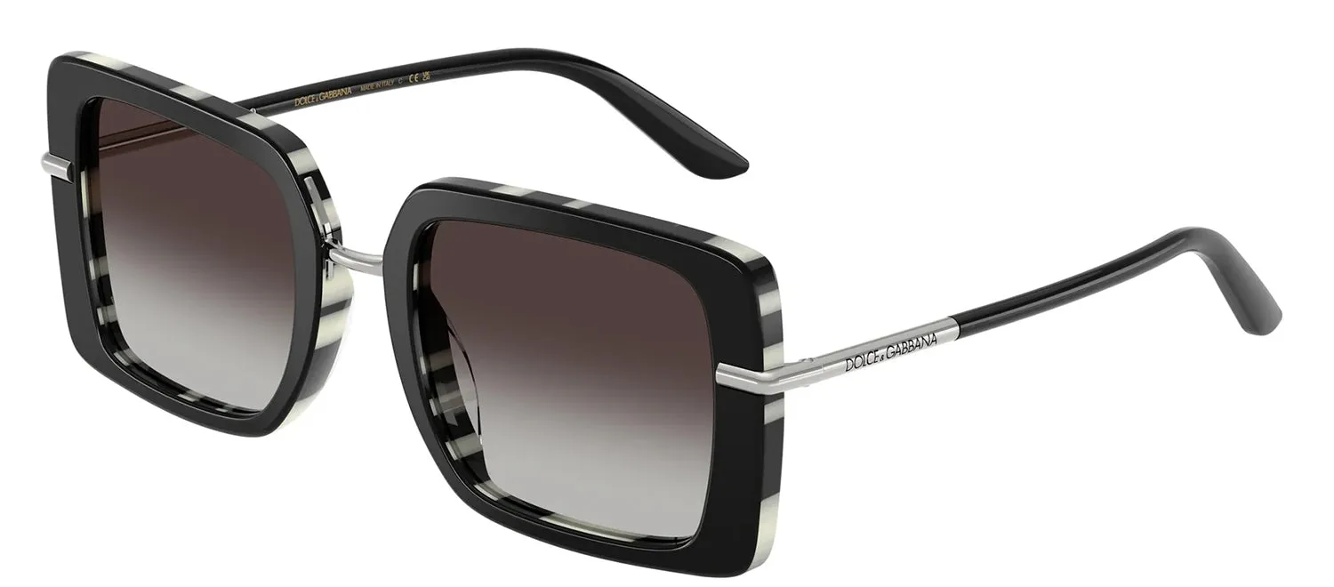 DOLCE & GABBANA DG 4491 33728G Square Top Black On Zebra Acetate Sunglasses with Grey Gradient Lens sold by Gaffos product image thumbnail 2