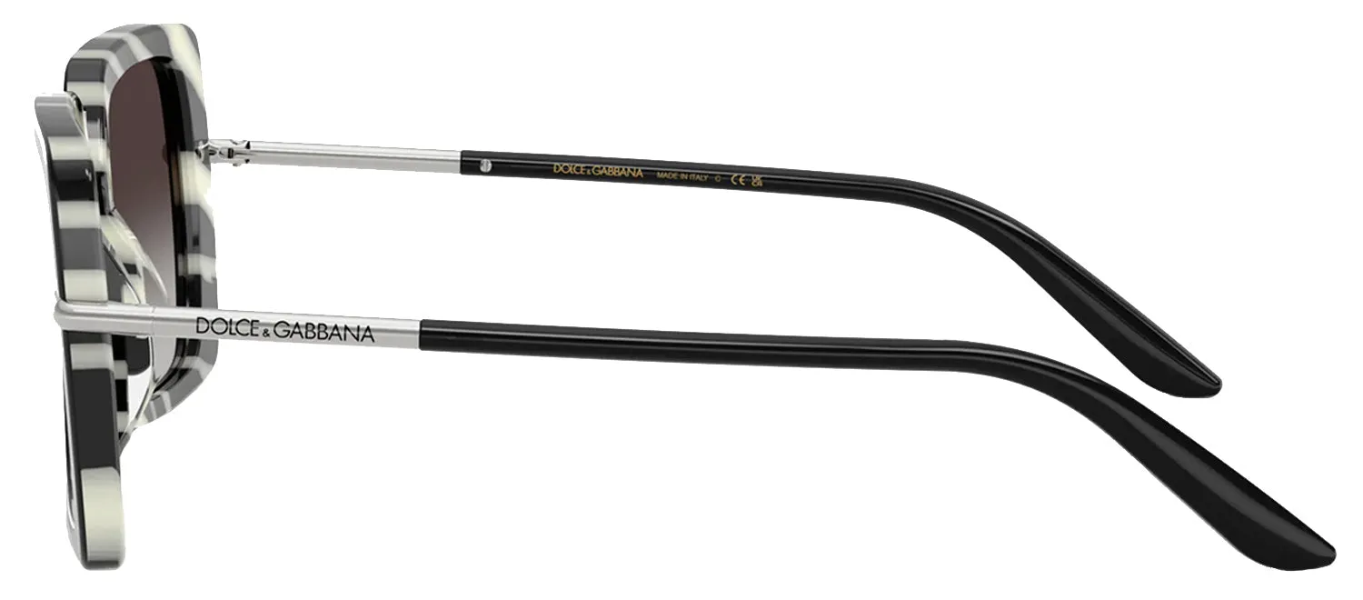 DOLCE & GABBANA DG 4491 33728G Square Top Black On Zebra Acetate Sunglasses with Grey Gradient Lens sold by Gaffos product image thumbnail 3