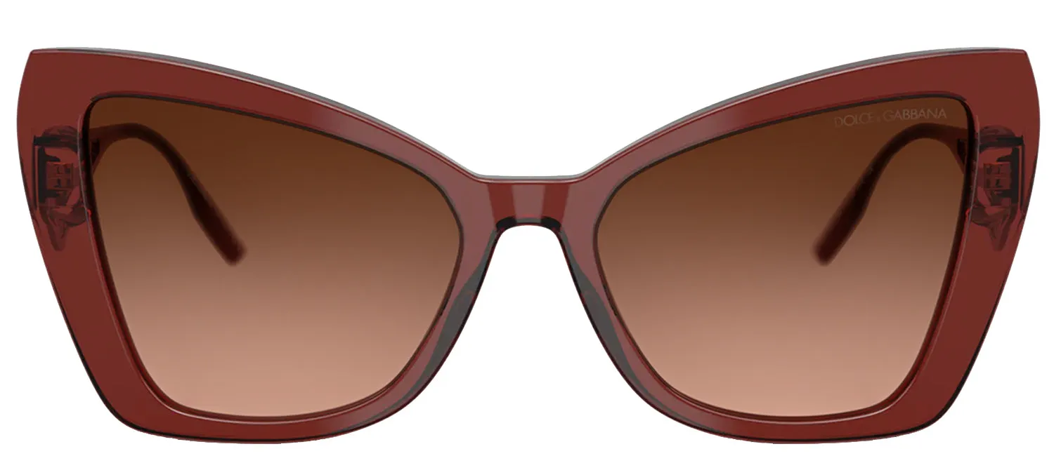 DOLCE & GABBANA DG 4489 30455M Cat Eye Transparent Bordeaux Acetate Sunglasses with Pink Gradient Grey Lens sold by Gaffos