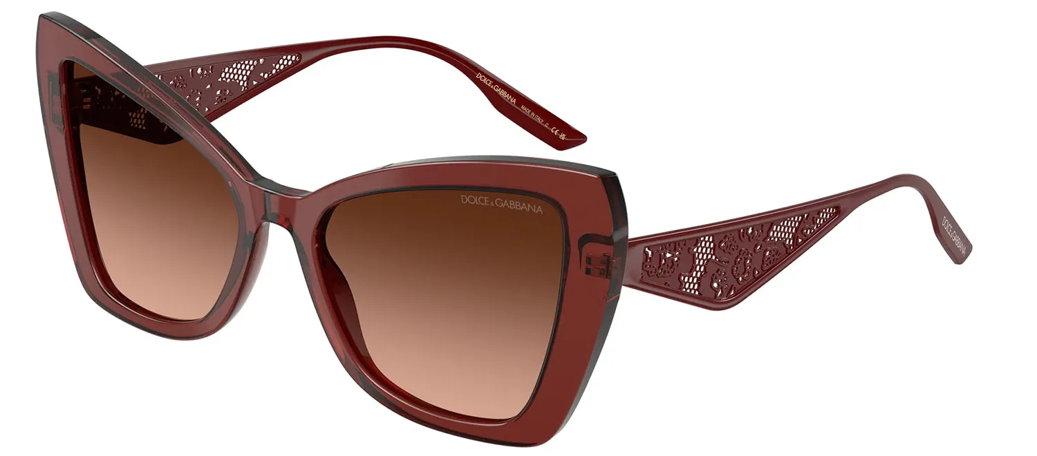DOLCE & GABBANA DG 4489 30455M Cat Eye Transparent Bordeaux Acetate Sunglasses with Pink Gradient Grey Lens sold by Gaffos product image thumbnail 2