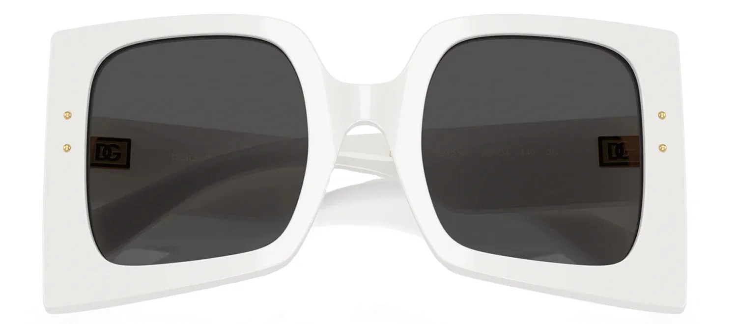 DOLCE & GABBANA DG 4490 331287 Square White Acetate Sunglasses with Dark Grey Lens sold by Gaffos