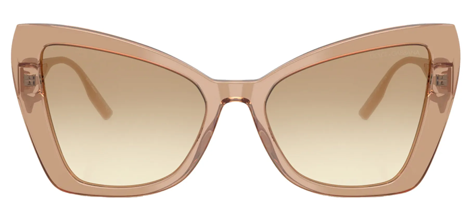 DOLCE & GABBANA DG 4489 343213 Cat Eye Transparent Camel Acetate Sunglasses with Clear Gradient Light Brown Lens sold by Gaffos