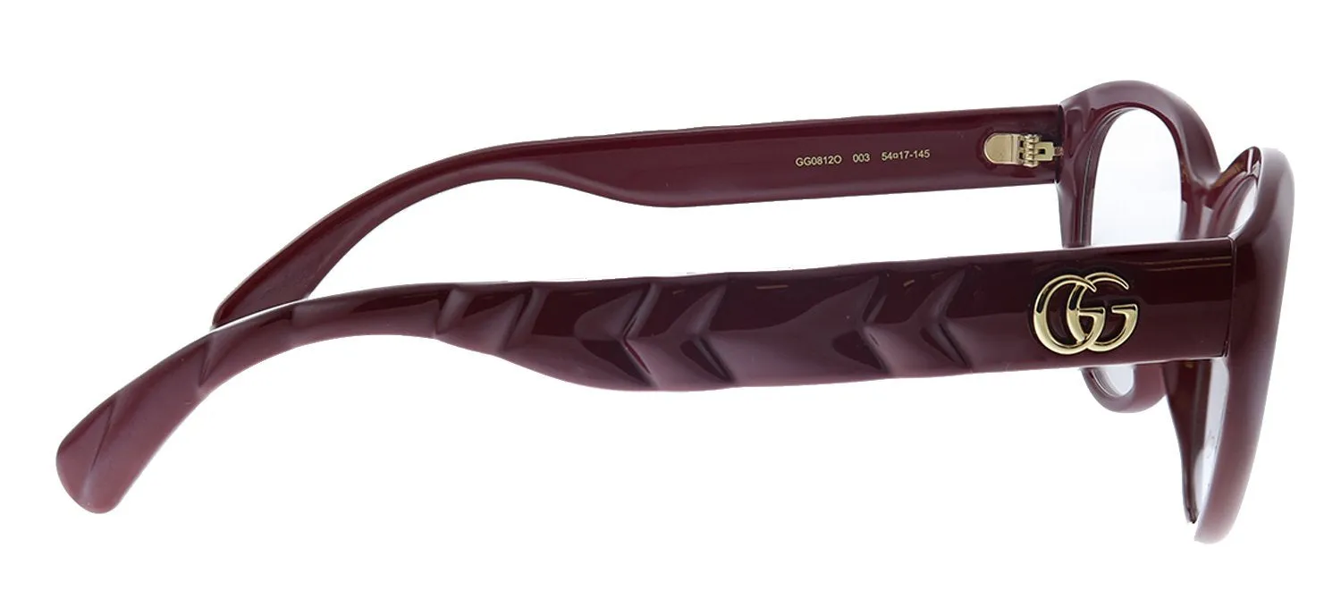 Gucci GG 0812O 003 Cat-Eye Acetate Burgundy Eyeglasses with Demo Lens sold by Gaffos product image thumbnail 3
