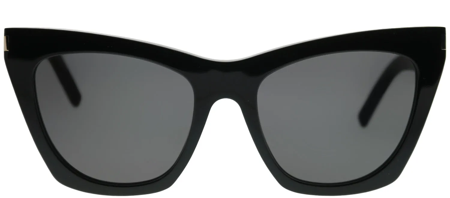 Saint Laurent Kate SL 214 001 Cat-Eye Acetate Black Sunglasses with Grey Lens sold by Gaffos