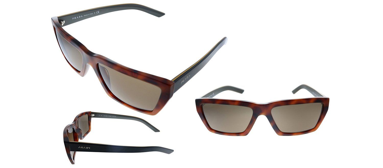 Prada PR 04VS 5258C1 Rectangle Plastic Havana Sunglasses with Brown Lens sold by Gaffos product image thumbnail 4