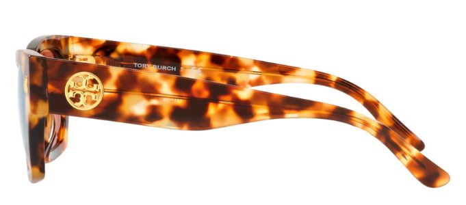 Tory Burch TY 7169U 11507V Rectangle Plastic Tortoise Sunglasses with Blue Mirror Lens sold by Gaffos