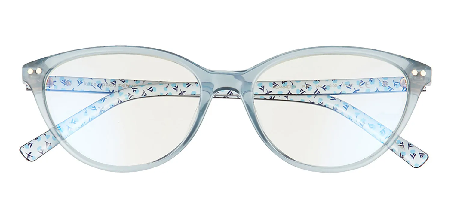 Kate Spade KS Roanne/BB PJP Cat-Eye Plastic Blue Reading Glasses with Clear Blue Block Lens sold by Gaffos