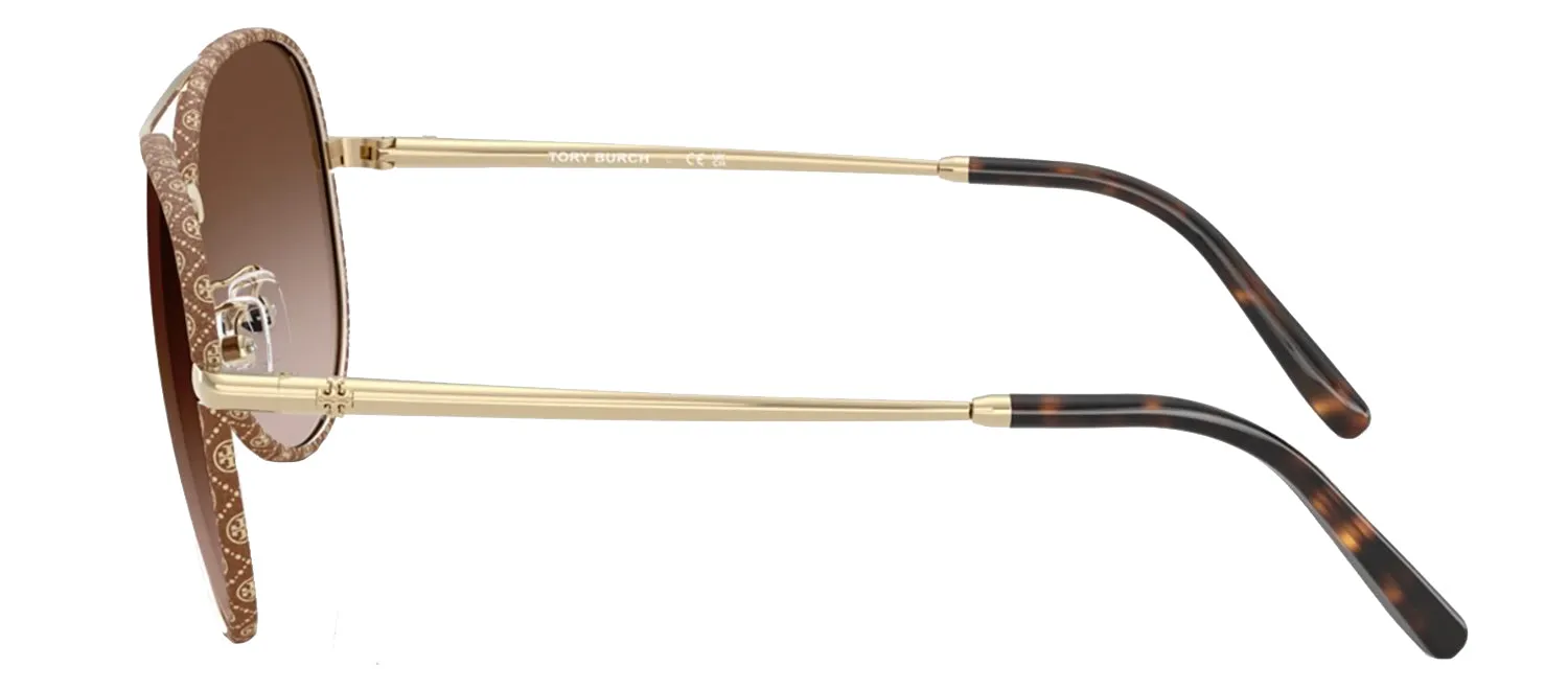 Tory Burch TY 6114 336013 Pilot Metal Gold Sunglasses with Brown Gradient Lens sold by Gaffos product image thumbnail 3