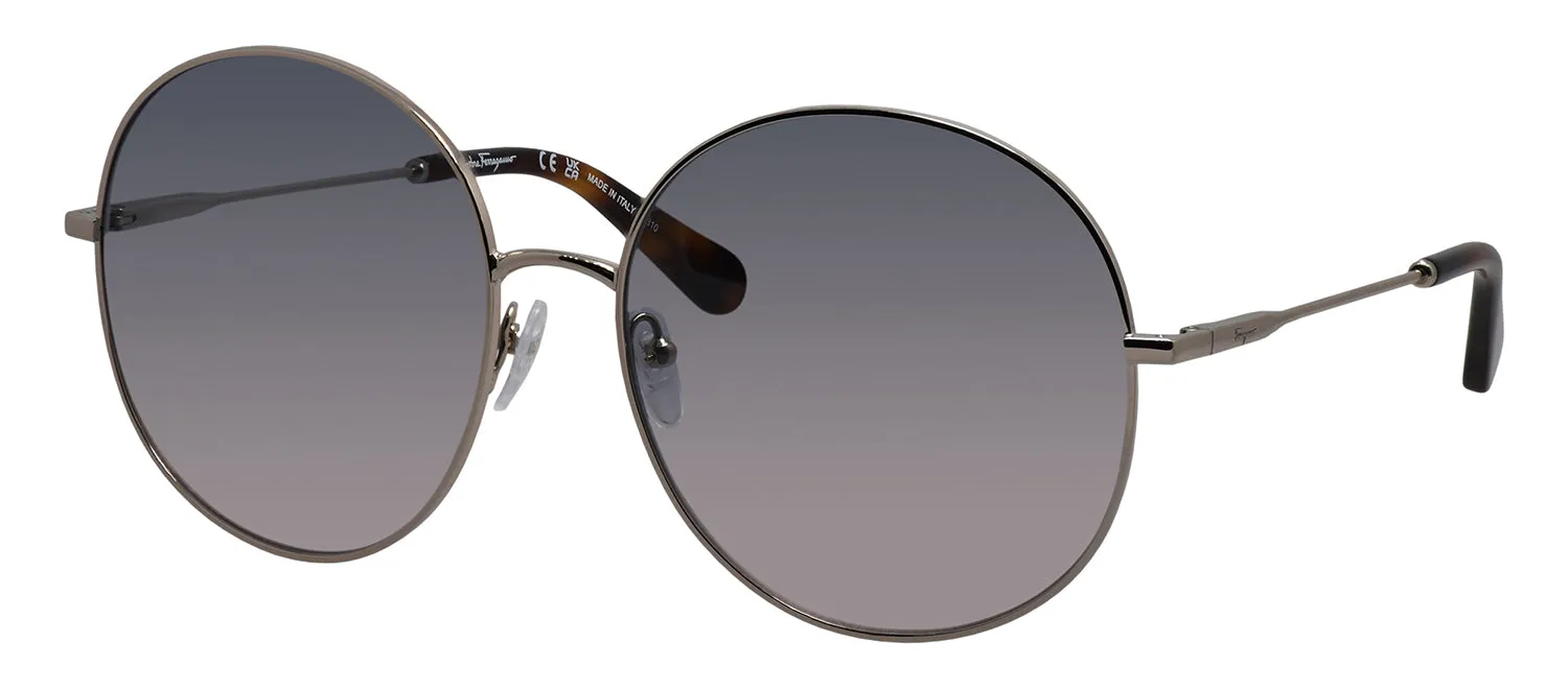 Salvatore Ferragamo SF 299S 688 Round Metal Gold Sunglasses with Blue Gradient Lens sold by Gaffos product image thumbnail 2