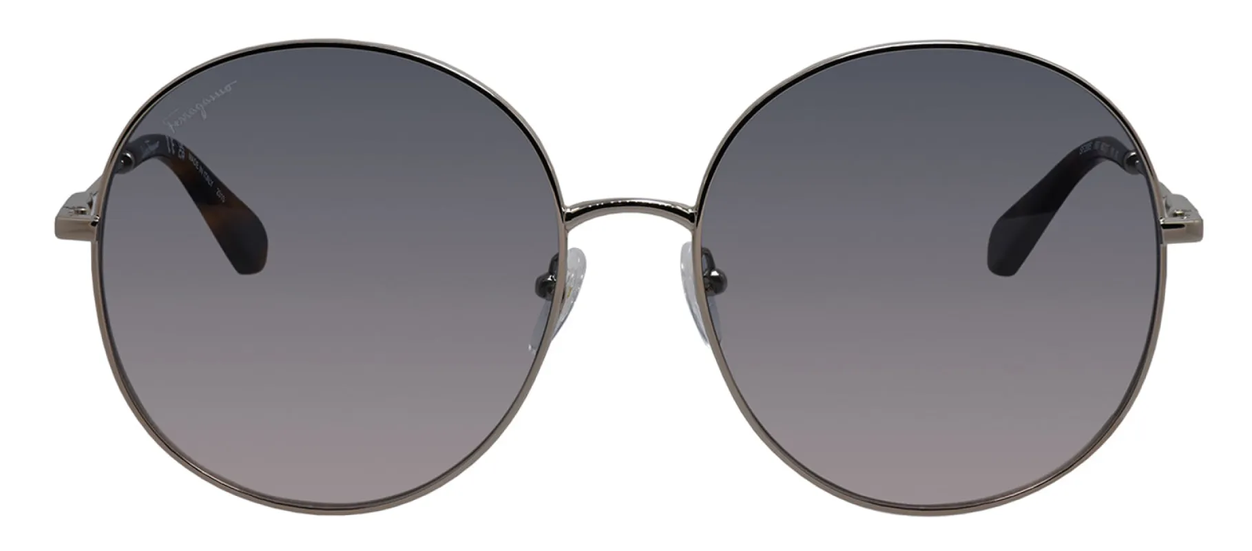 Salvatore Ferragamo SF 299S 688 Round Metal Gold Sunglasses with Blue Gradient Lens sold by Gaffos