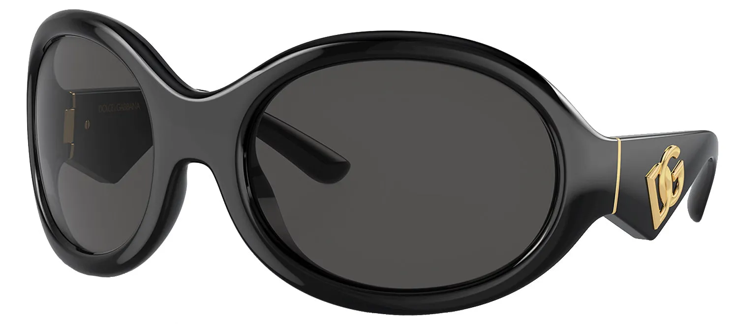 DOLCE & GABBANA DG 6201 501/87 Oval Black Plastic Sunglasses with Dark Grey Lens sold by Gaffos product image thumbnail 2