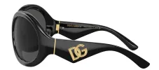 DOLCE & GABBANA DG 6201 501/87 Oval Black Plastic Sunglasses with Dark Grey Lens sold by Gaffos