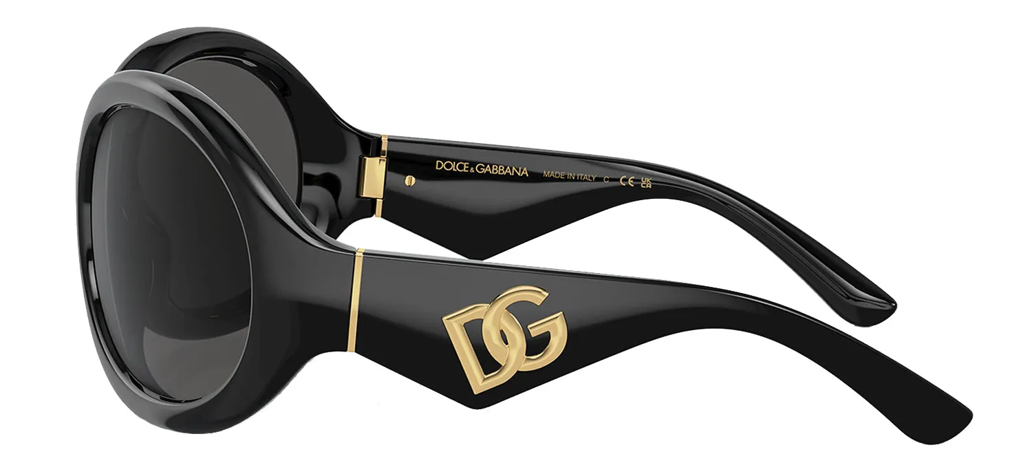 DOLCE & GABBANA DG 6201 501/87 Oval Black Plastic Sunglasses with Dark Grey Lens sold by Gaffos product image thumbnail 3