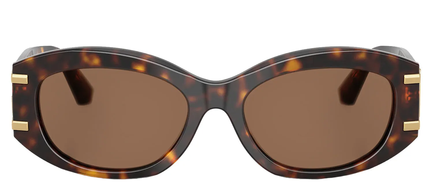 DOLCE & GABBANA DG 4502 502/73 Oval Havana Acetate Sunglasses with Dark Brown Lens sold by Gaffos