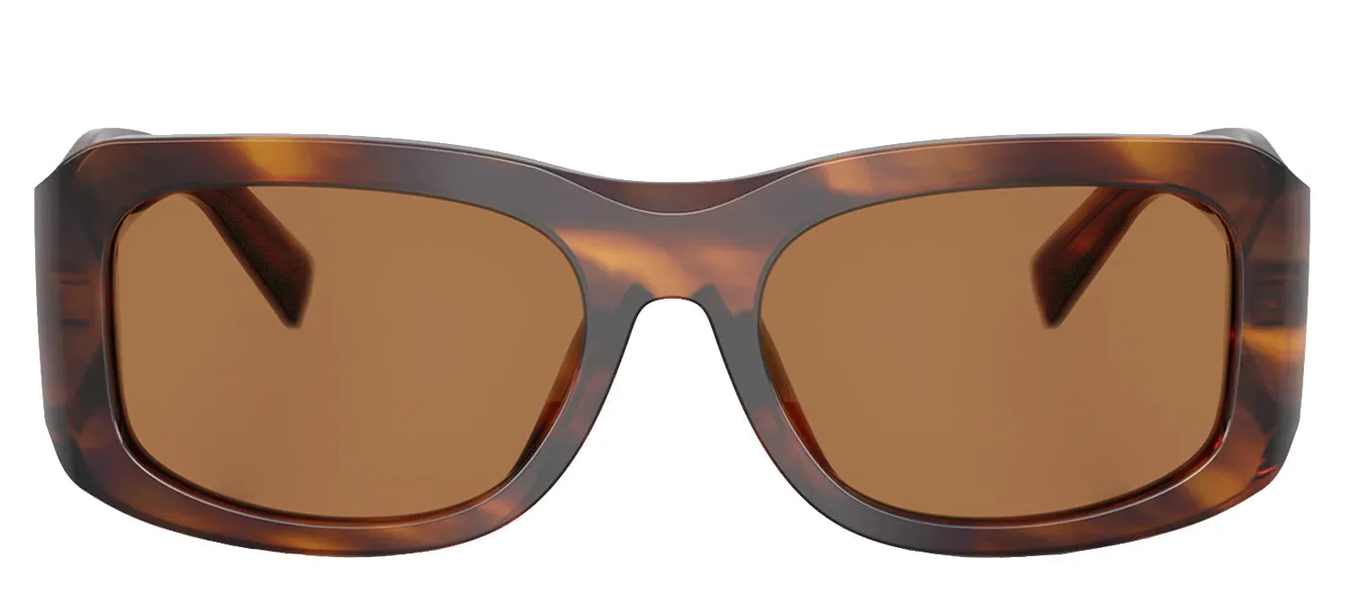 DOLCE & GABBANA DG 4503 306373 Rectangle Striped Brown Acetate Sunglasses with Bronze Lens sold by Gaffos