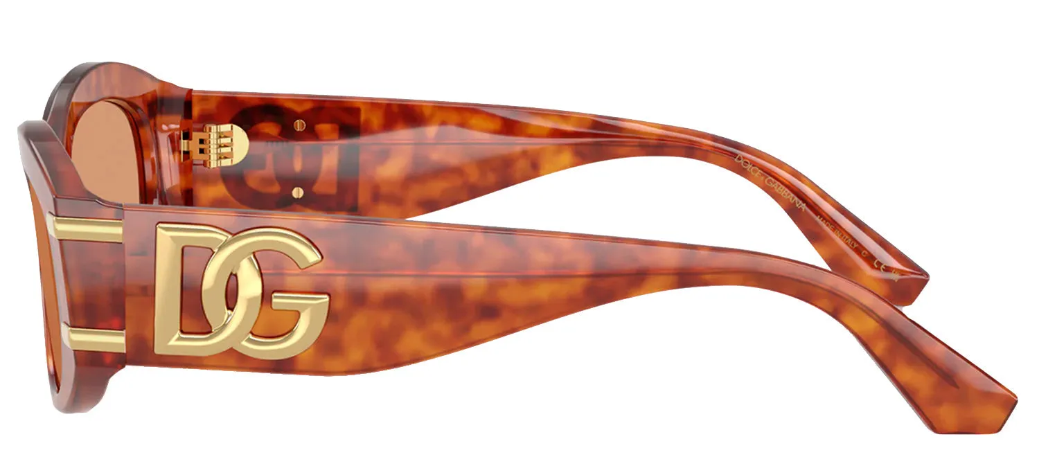 DOLCE & GABBANA DG 4502 3452/7 Oval Camel Havana Acetate Sunglasses with Orange Lens sold by Gaffos product image thumbnail 3