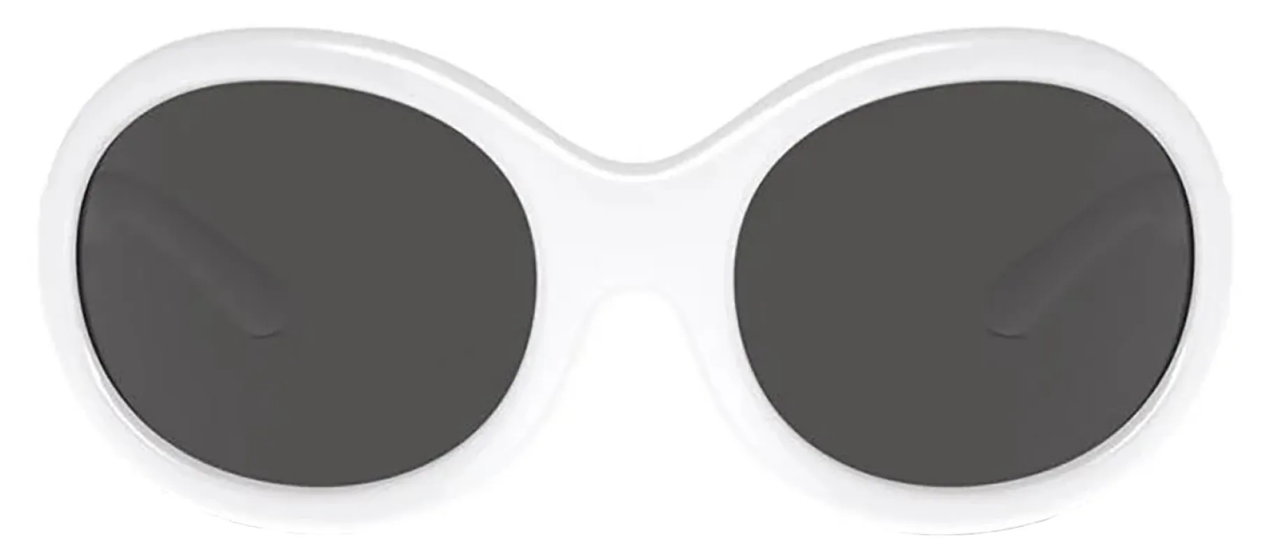 DOLCE & GABBANA DG 6201 331287 Oval White Plastic Sunglasses with Dark Grey Lens sold by Gaffos