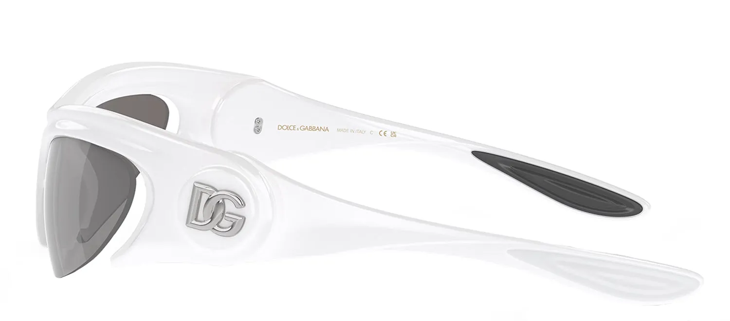 DOLCE & GABBANA DG 6192 33126G Cat Eye White Plastic Sunglasses with Light Grey Mirror Silver Lens sold by Gaffos product image thumbnail 3