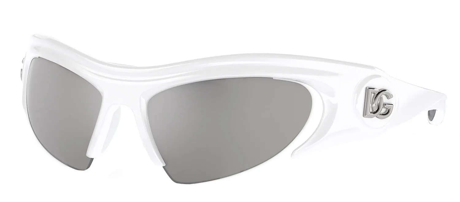 DOLCE & GABBANA DG 6192 33126G Cat Eye White Plastic Sunglasses with Light Grey Mirror Silver Lens sold by Gaffos product image thumbnail 2