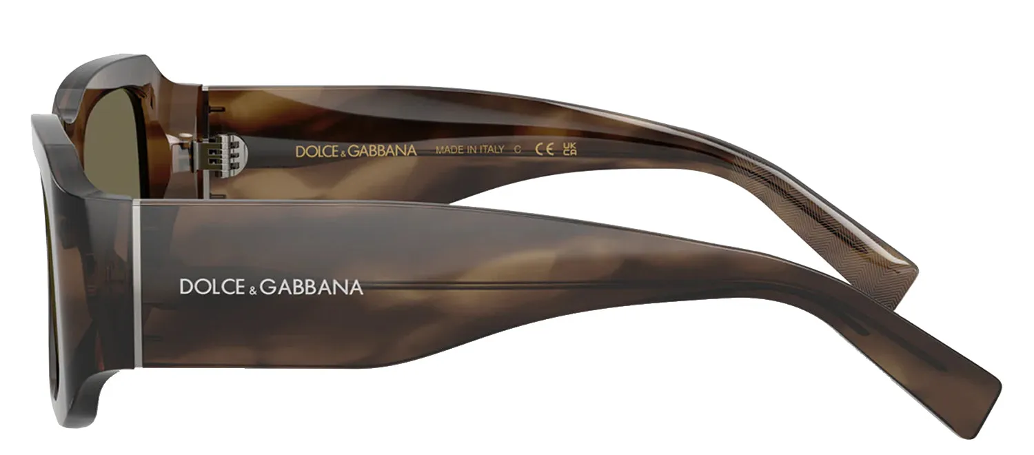 DOLCE & GABBANA DG 4503 3200/3 Rectangle Striped Tobacco Acetate Sunglasses with Brown Lens sold by Gaffos product image thumbnail 3