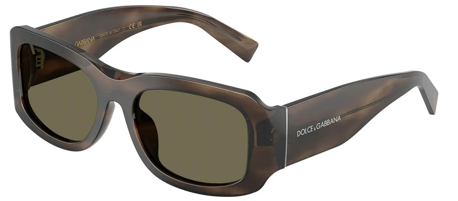 DOLCE & GABBANA DG 4503 3200/3 Rectangle Striped Tobacco Acetate Sunglasses with Brown Lens sold by Gaffos product image thumbnail 2