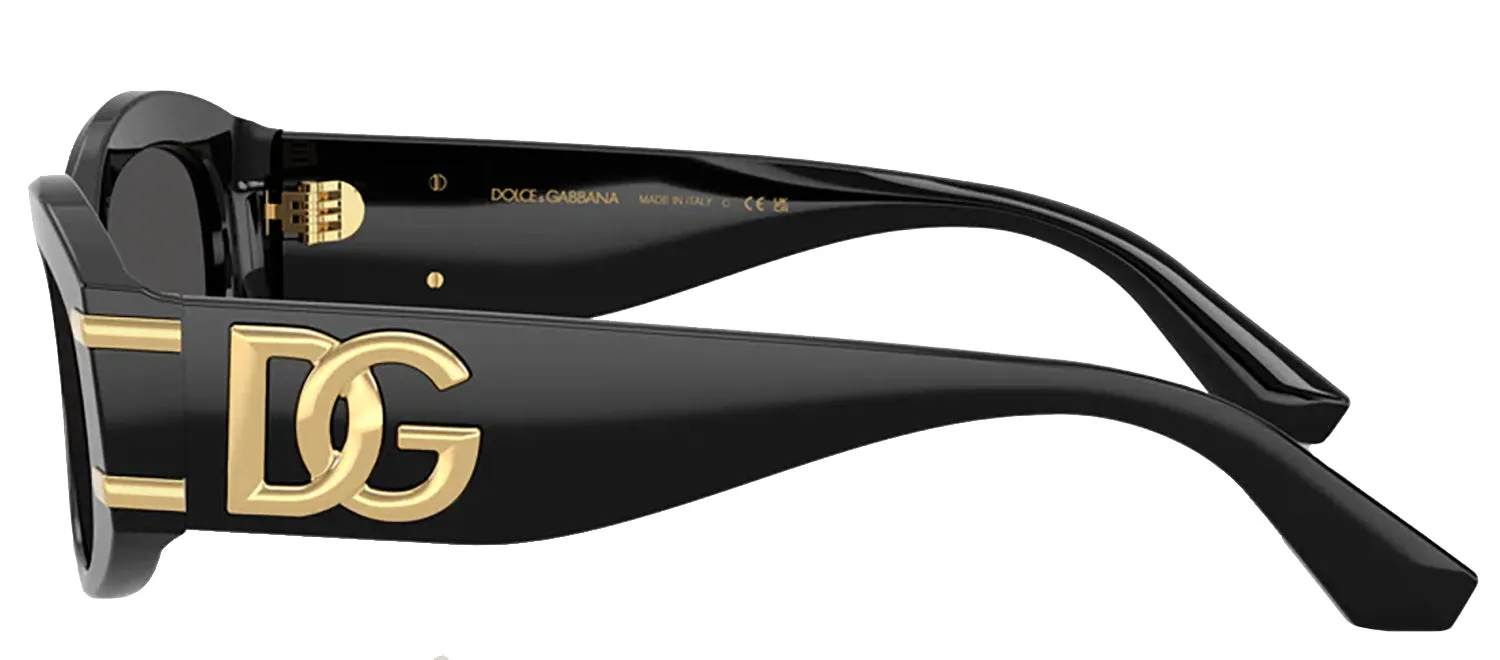 DOLCE & GABBANA DG 4502 501/87 Oval Black Acetate Sunglasses with Dark Grey Lens sold by Gaffos product image thumbnail 3