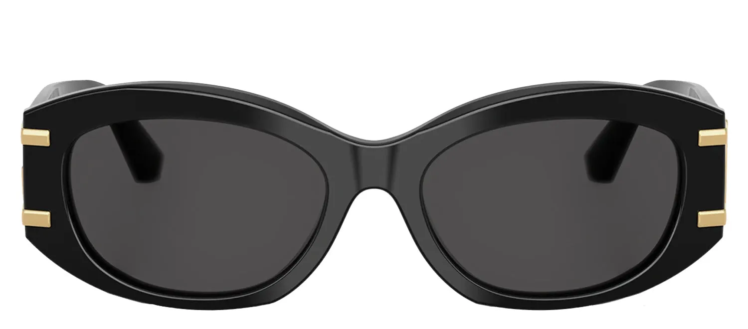 DOLCE & GABBANA DG 4502 501/87 Oval Black Acetate Sunglasses with Dark Grey Lens sold by Gaffos